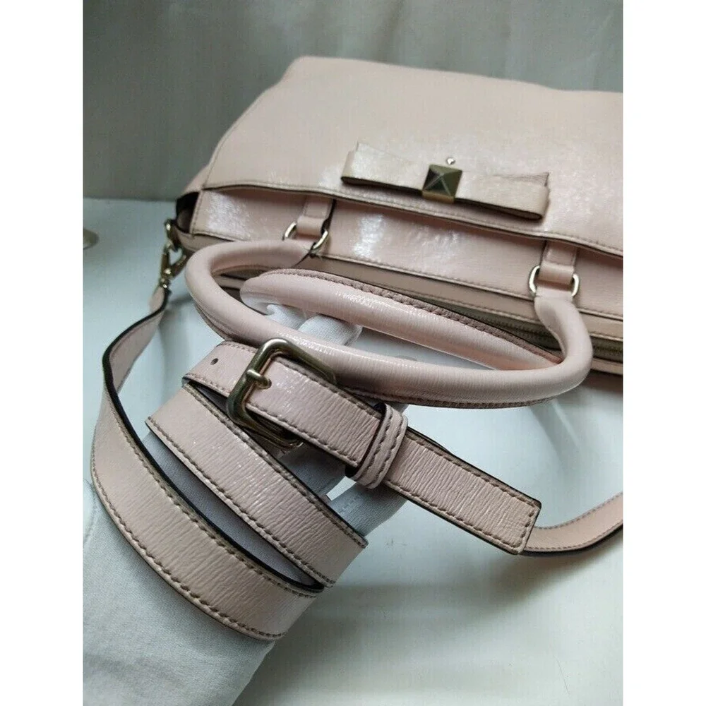 Kate Spade Court Jeanne Beacon Pink Leather Double Handles Satchel Bag